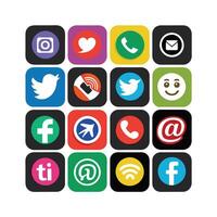 Social Media Icon Set Collection for websites and mobile applications. vector