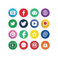 Social Media Icon Set Collection for websites and mobile applications. vector