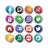 Social Media Icon Set Collection for websites and mobile applications. vector