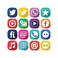 Social Media Icon Set Collection for websites and mobile applications. vector