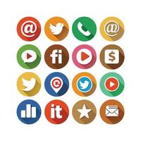 Social Media Icon Set Collection for websites and mobile applications. vector