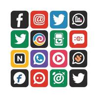 Social Media Icon Set Collection for websites and mobile applications. vector