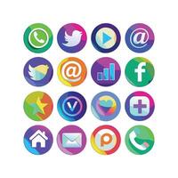 Social Media Icon Set Collection for websites and mobile applications. vector