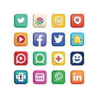 Social Media Icon Set Collection for websites and mobile applications. vector