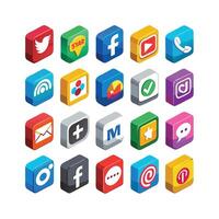Social Media Icon Set Collection for websites and mobile applications. vector
