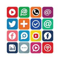 Social Media Icon Set Collection for websites and mobile applications. vector
