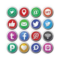 Social Media Icon Set Collection for websites and mobile applications. vector