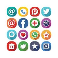 Social Media Icon Set Collection for websites and mobile applications. vector