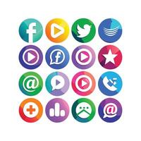 Social Media Icon Set Collection for websites and mobile applications. vector