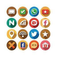 Social Media Icon Set Collection for websites and mobile applications. vector