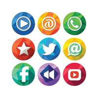 Social Media Icon Set Collection for websites and mobile applications. vector