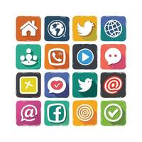 Social Media Icon Set Collection for websites and mobile applications. vector