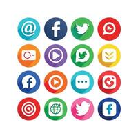Social Media Icon Set Collection for websites and mobile applications. vector