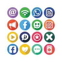 Social Media Icon Set Collection for websites and mobile applications. vector