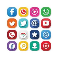 Social Media Icon Set Collection for websites and mobile applications. vector