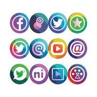 Social Media Icon Set Collection for websites and mobile applications. vector