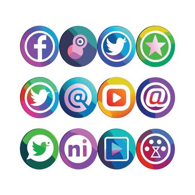 Social Media Icon Set Collection for websites and mobile applications.