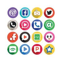 Social Media Icon Set Collection for websites and mobile applications. vector