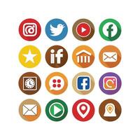 Social Media Icon Set Collection for websites and mobile applications. vector