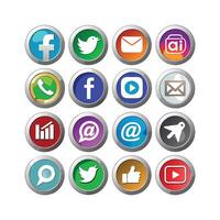 Social Media Icon Set Collection for websites and mobile applications. vector