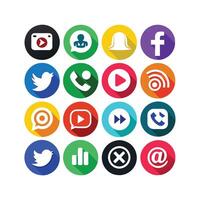 Social Media Icon Set Collection for websites and mobile applications. vector