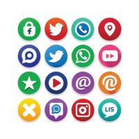 Social Media Icon Set Collection for websites and mobile applications. vector