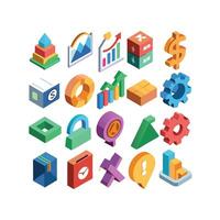 Business and Finance Icon Set Collection for Documents, Websites and Applications vector