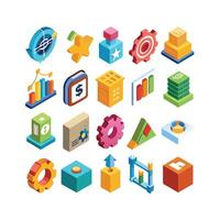 Business and Finance Icon Set Collection for Documents, Websites and Applications vector