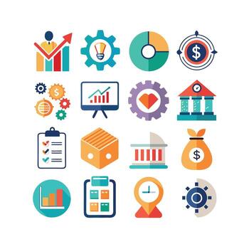 negocio y Finanzas icono conjunto colección para documentos, sitios web y aplicaciones vector