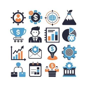 Business and Finance Icon Set Collection for Documents, Websites and Applications vector