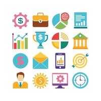 Business and Finance Icon Set Collection for Documents, Websites and Applications vector