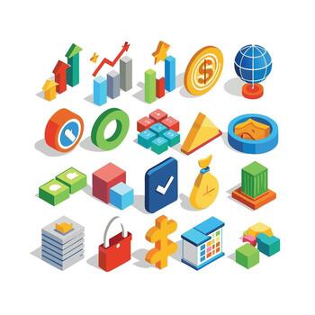 Business and Finance Icon Set Collection for Documents, Websites and Applications vector