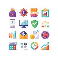 Business and Finance Icon Set Collection for Documents, Websites and Applications vector