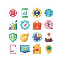 Business and Finance Icon Set Collection for Documents, Websites and Applications vector