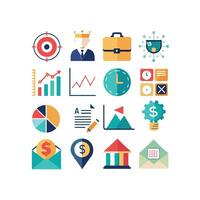 Business and Finance Icon Set Collection for Documents, Websites and Applications vector
