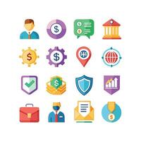 Business and Finance Icon Set Collection for Documents, Websites and Applications vector