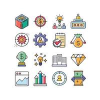 Business and Finance Icon Set Collection for Documents, Websites and Applications vector
