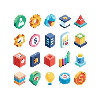Business and Finance Icon Set Collection for Documents, Websites and Applications vector