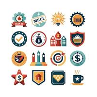 Business and Finance Icon Set Collection for Documents, Websites and Applications vector