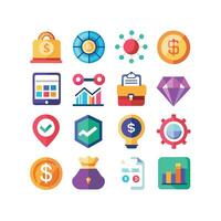 Business and Finance Icon Set Collection for Documents, Websites and Applications vector