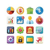 Business and Finance Icon Set Collection for Documents, Websites and Applications vector
