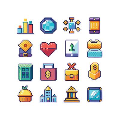 Business and Finance Icon Set Collection for Documents, Websites and Applications