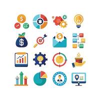 Business and Finance Icon Set Collection for Documents, Websites and Applications vector