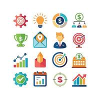 Business and Finance Icon Set Collection for Documents, Websites and Applications vector