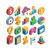 Business and Finance Icon Set Collection for Documents, Websites and Applications vector