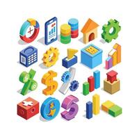 Business and Finance Icon Set Collection for Documents, Websites and Applications vector