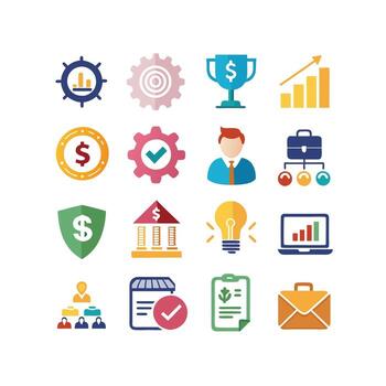 Business and Finance Icon Set Collection for Documents, Websites and Applications vector