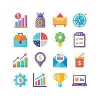 Business and Finance Icon Set Collection for Documents, Websites and Applications vector