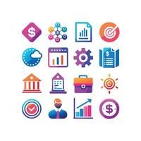 negocio y Finanzas icono conjunto colección para documentos, sitios web y aplicaciones vector