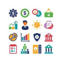 Business and Finance Icon Set Collection for Documents, Websites and Applications vector